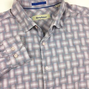 Tommy Bahama Long Sleeve Button Shirt Purple XL